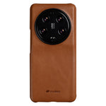 MELKCO For Xiaomi 13 Ultra Protective Case Genuine Cow Leather+Microfiber Leather+PC Waxy Texture Phone Cover