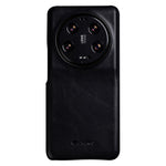 MELKCO For Xiaomi 13 Ultra Protective Case Genuine Cow Leather+Microfiber Leather+PC Waxy Texture Phone Cover
