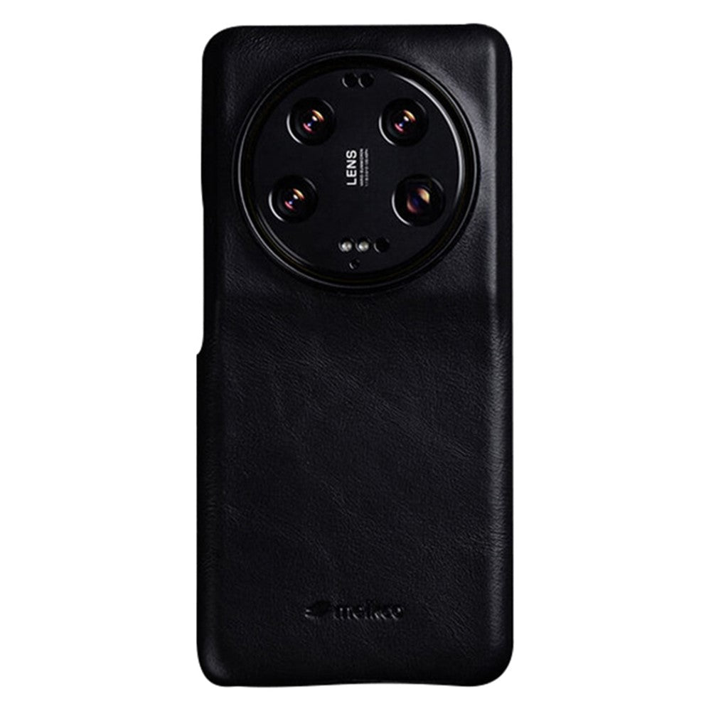 MELKCO For Xiaomi 13 Ultra Protective Case Genuine Cow Leather+Microfiber Leather+PC Waxy Texture Phone Cover