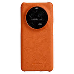 MELKCO For Oppo Find X6 Pro Hard Cover Genuine Cow Leather Coated PC Incomplete Phone Shell