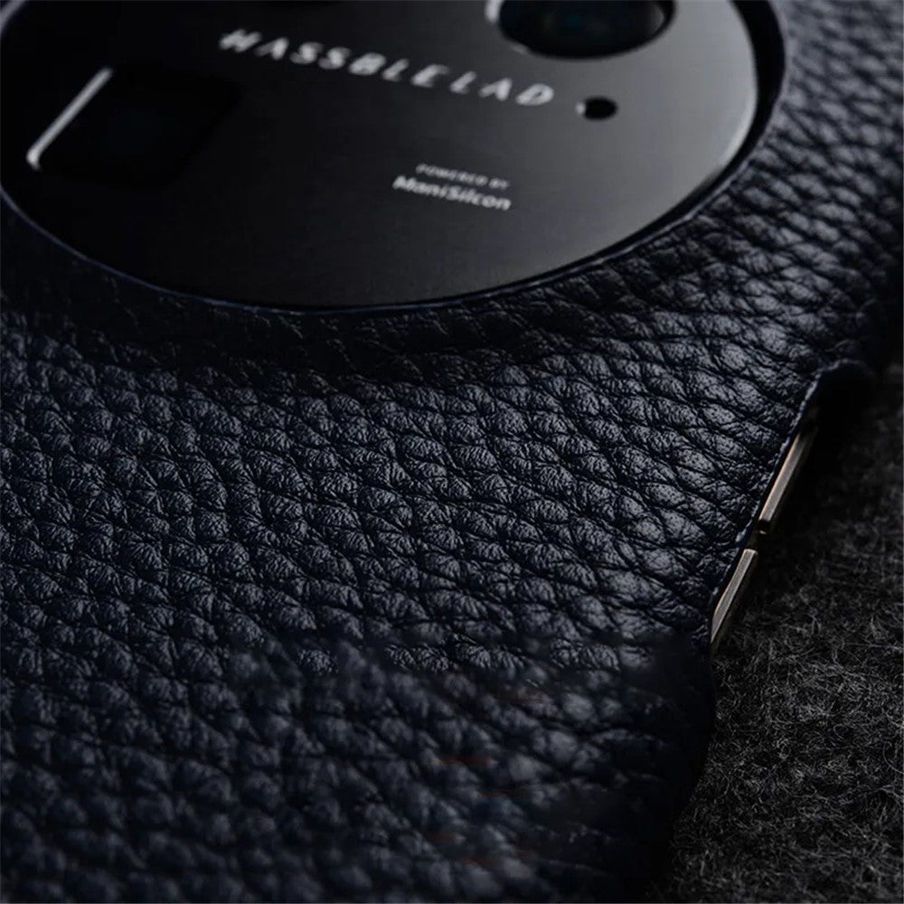 MELKCO For Oppo Find X6 Pro Hard Cover Genuine Cow Leather Coated PC Incomplete Phone Shell
