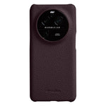 MELKCO For Oppo Find X6 Pro Hard Cover Genuine Cow Leather Coated PC Incomplete Phone Shell
