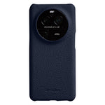 MELKCO For Oppo Find X6 Pro Hard Cover Genuine Cow Leather Coated PC Incomplete Phone Shell