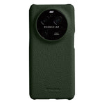 MELKCO For Oppo Find X6 Pro Hard Cover Genuine Cow Leather Coated PC Incomplete Phone Shell