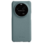 MELKCO For Oppo Find X6 Pro Hard Cover Genuine Cow Leather Coated PC Incomplete Phone Shell