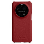 MELKCO For Oppo Find X6 Pro Hard Cover Genuine Cow Leather Coated PC Incomplete Phone Shell