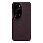 MELKCO Hard Cover for Huawei P60 Art Genuine Cow Leather Coated PC Incomplete Phone Shell
