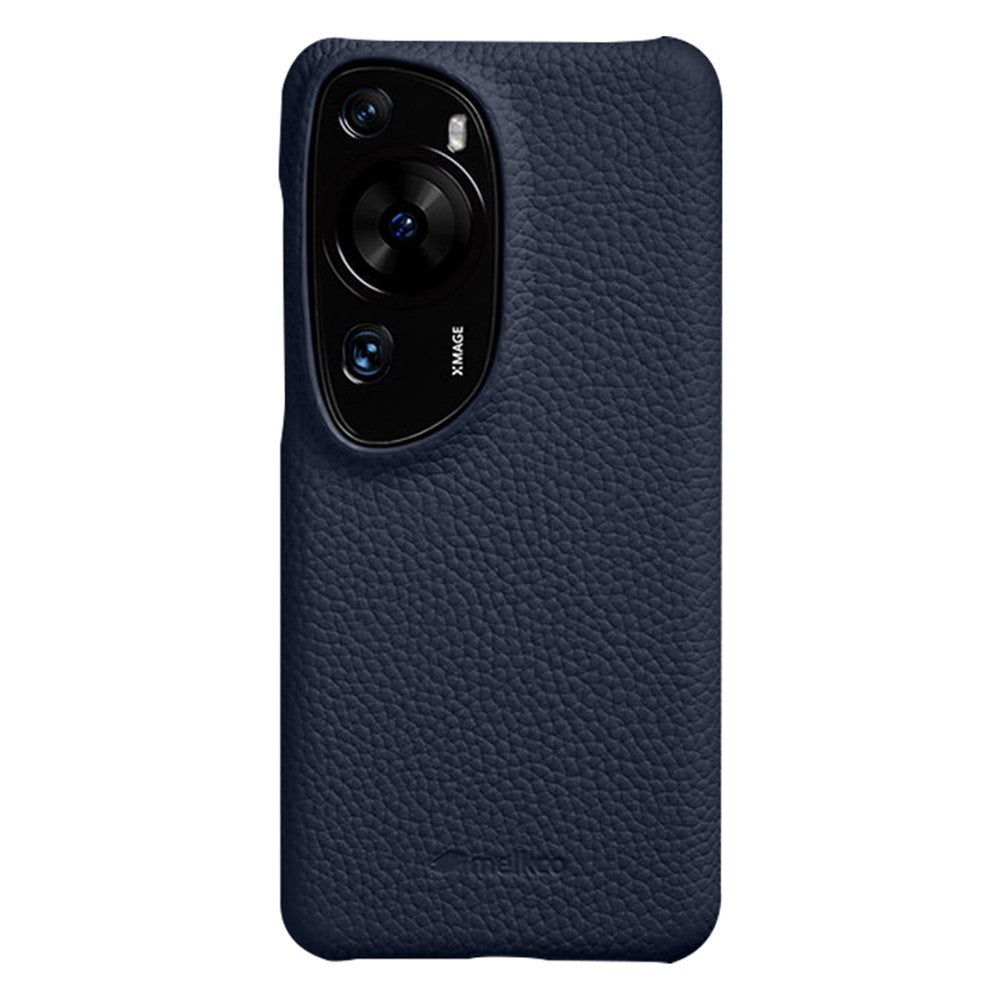MELKCO Hard Cover for Huawei P60 Art Genuine Cow Leather Coated PC Incomplete Phone Shell