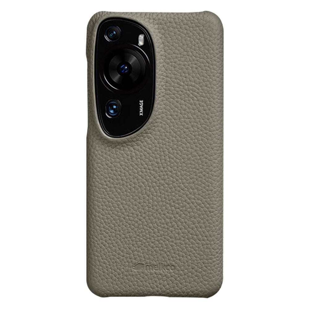 MELKCO Hard Cover for Huawei P60 Art Genuine Cow Leather Coated PC Incomplete Phone Shell
