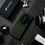 MELKCO For Xiaomi 13 Ultra Genuine Cow Leather Coated PC Mobile Phone Case Incomplete Shell
