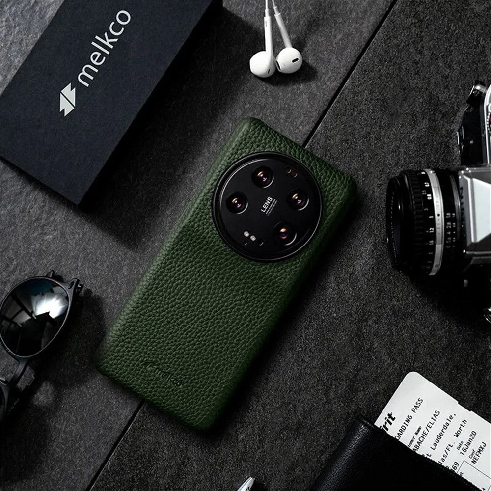 MELKCO Mobilskal till Xiaomi 13 Ultra i äkta nötläder, ofullständigt skal