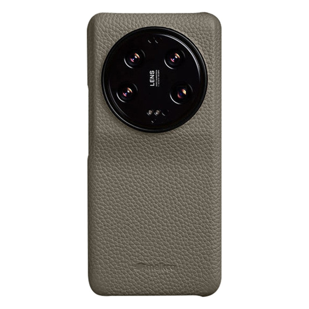 MELKCO For Xiaomi 13 Ultra Genuine Cow Leather Coated PC Mobile Phone Case Incomplete Shell