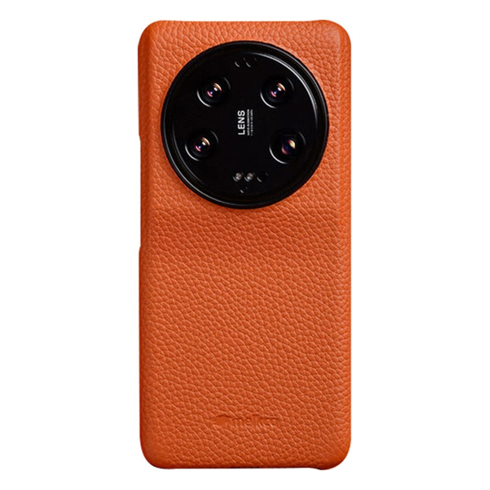 MELKCO For Xiaomi 13 Ultra Genuine Cow Leather Coated PC Mobile Phone Case Incomplete Shell
