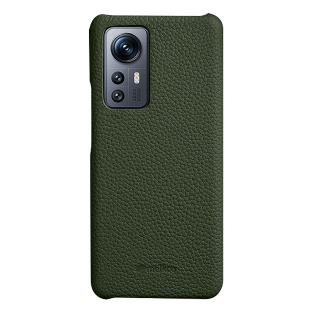 MELKCO For Xiaomi 12 Pro 5G / 12S Pro 5G / 12 Pro (Dimensity) 5G Genuine Cow Leather Coated PC Incomplete Phone Case