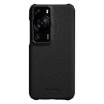 MELKCO Fallskyddsfodral för Huawei P60 / P60 Pro Äkta Koläder Belagt PC Ofullständigt mobilskal