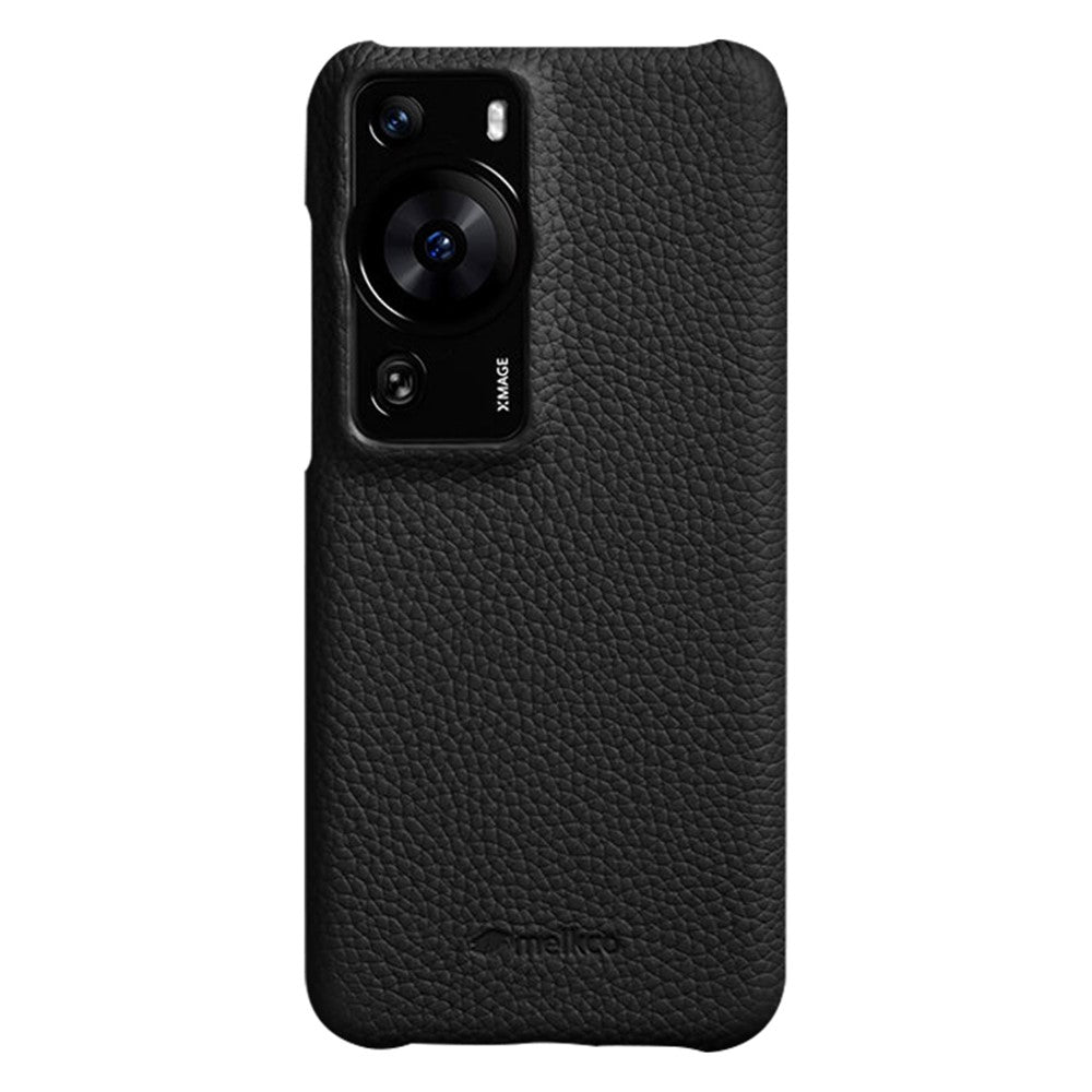 MELKCO Fallskyddsfodral för Huawei P60 / P60 Pro Äkta Koläder Belagt PC Ofullständigt mobilskal