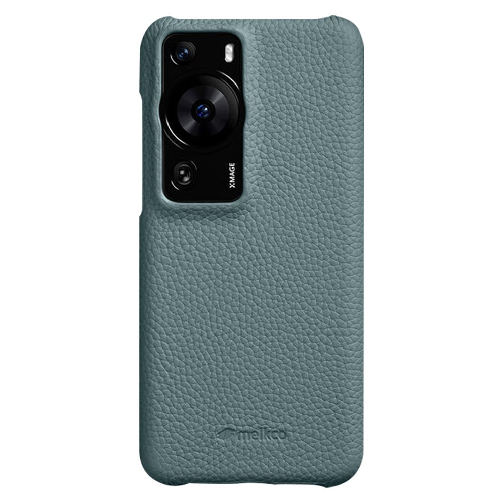 MELKCO Fallskyddsfodral för Huawei P60 / P60 Pro Äkta Koläder Belagt PC Ofullständigt mobilskal