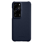 MELKCO Fallskyddsfodral för Huawei P60 / P60 Pro Äkta Koläder Belagt PC Ofullständigt mobilskal