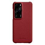 MELKCO Fallskyddsfodral för Huawei P60 / P60 Pro Äkta Koläder Belagt PC Ofullständigt mobilskal