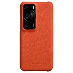 MELKCO Fallskyddsfodral för Huawei P60 / P60 Pro Äkta Koläder Belagt PC Ofullständigt mobilskal