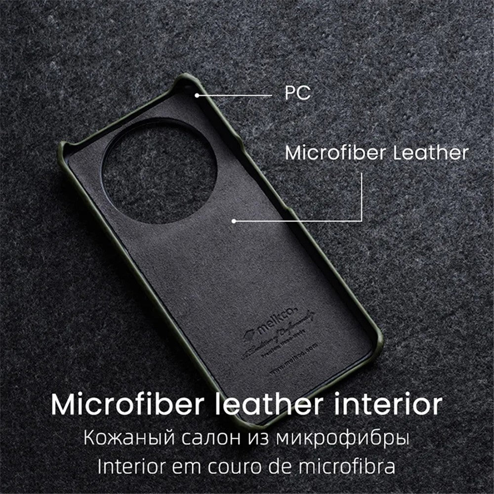 MELKCO Shock-absorbing Cover for Xiaomi 12S Ultra 5G Genuine Cow Leather Coated PC Incomplete Phone Case
