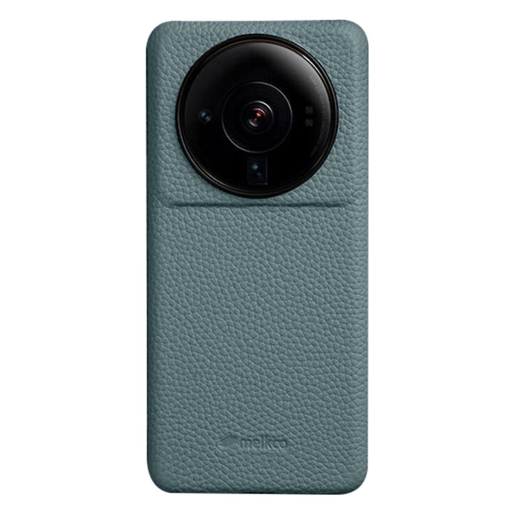MELKCO Shock-absorbing Cover for Xiaomi 12S Ultra 5G Genuine Cow Leather Coated PC Incomplete Phone Case
