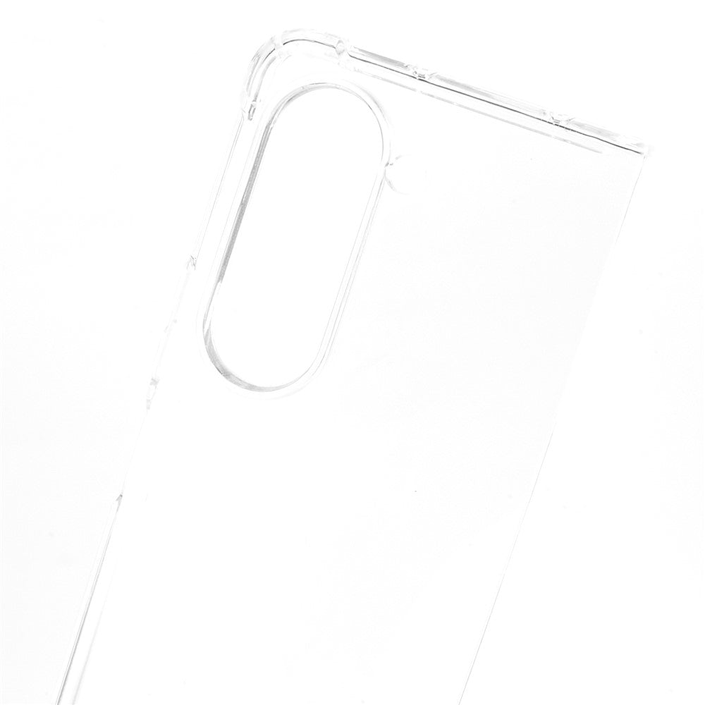 Til Samsung Galaxy Z Fold5 5G Gennemsigtigt Telefoncover Fleksibelt TPU Forsterket Beskyttelsescover med Fire Hjørner