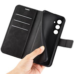 For Samsung Galaxy S23 FE Calf Texture Anti-fall Case PU Leather Wallet Stand Phone Cover