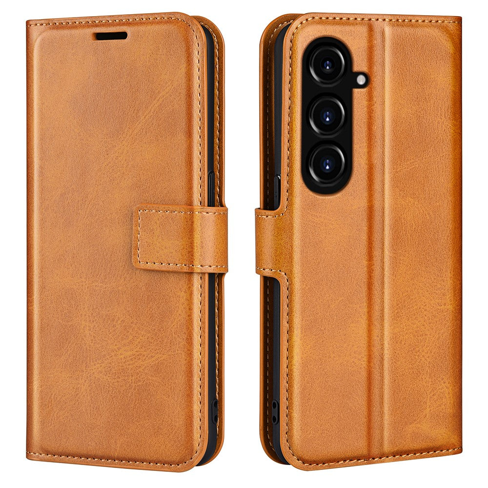 For Samsung Galaxy S23 FE Calf Texture Anti-fall Case PU Leather Wallet Stand Phone Cover
