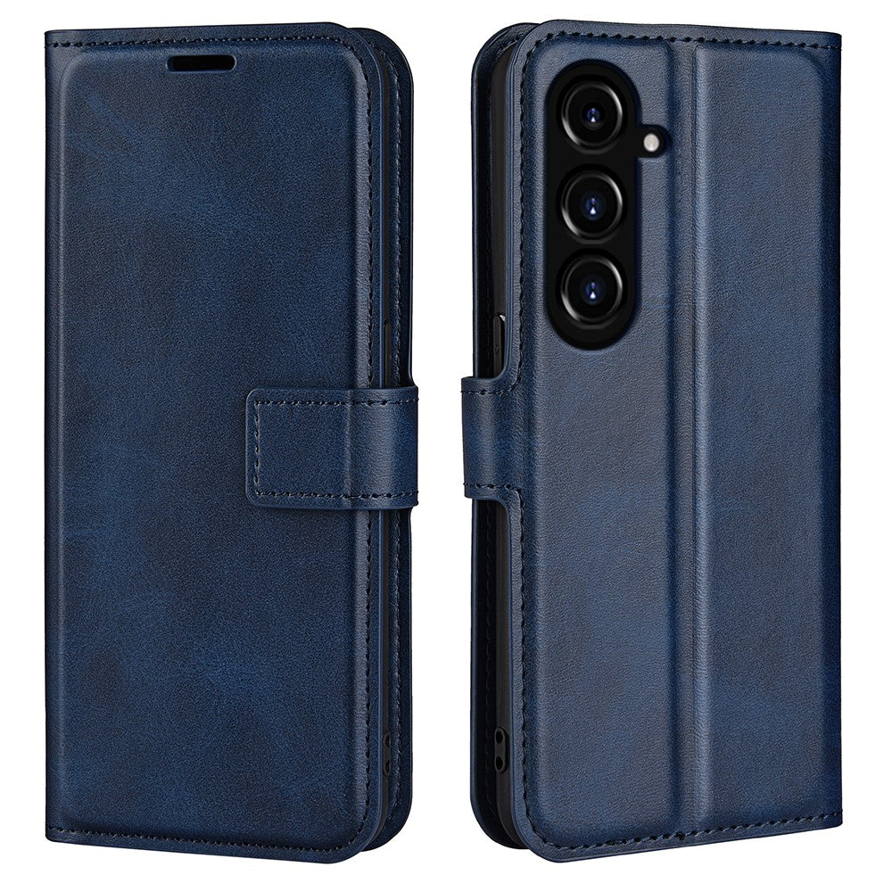 For Samsung Galaxy S23 FE Calf Texture Anti-fall Case PU Leather Wallet Stand Phone Cover