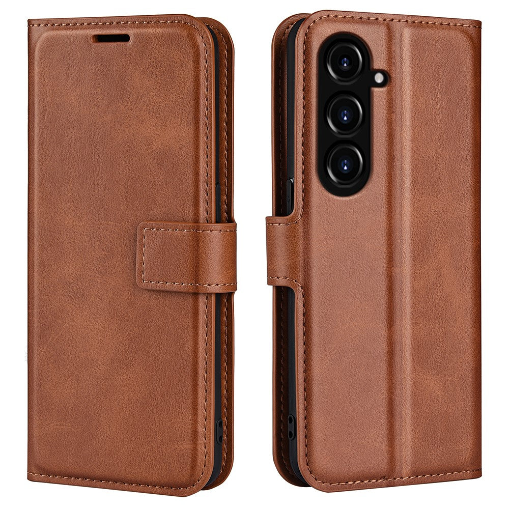 For Samsung Galaxy S23 FE Calf Texture Anti-fall Case PU Leather Wallet Stand Phone Cover