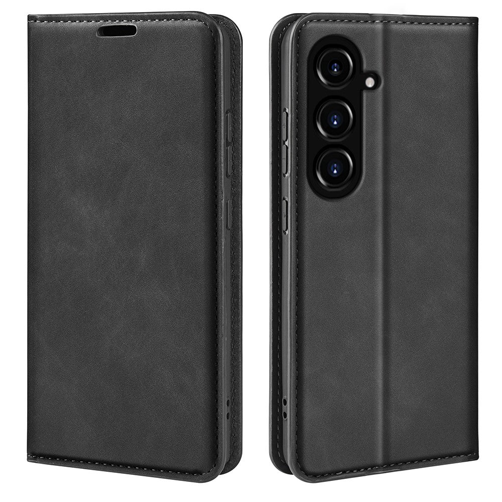 Samsung Galaxy S23 FE PU-läder stativfodral med skin-touch-funktion, plånboksfodral