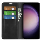 Samsung Galaxy S23 FE PU-läder stativfodral med skin-touch-funktion, plånboksfodral