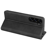 Samsung Galaxy S23 FE PU-läder stativfodral med skin-touch-funktion, plånboksfodral