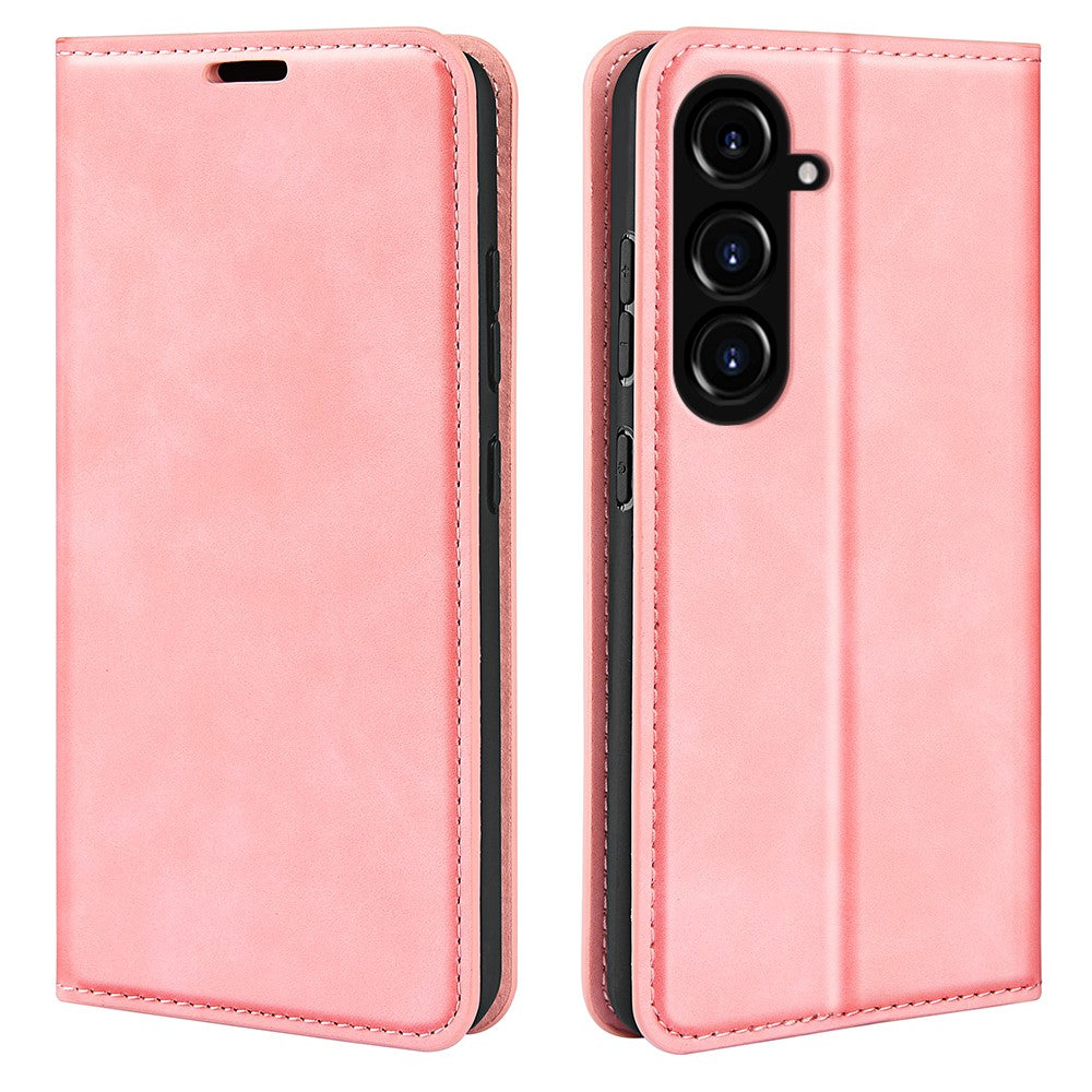 Samsung Galaxy S23 FE PU-läder stativfodral med skin-touch-funktion, plånboksfodral