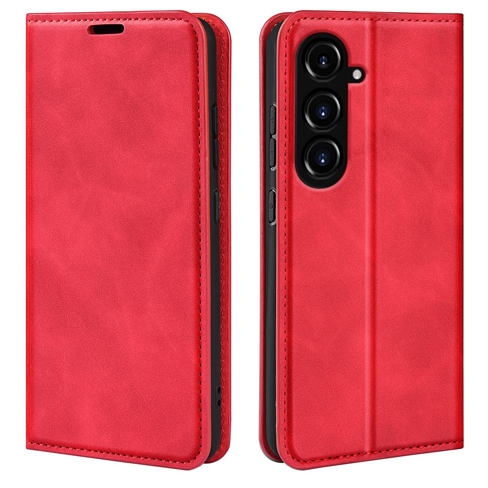 Samsung Galaxy S23 FE PU-läder stativfodral med skin-touch-funktion, plånboksfodral