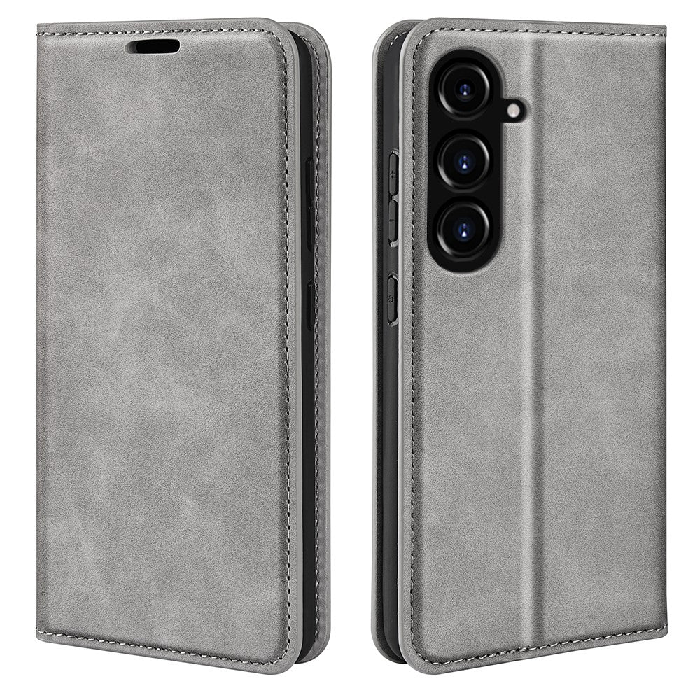 Samsung Galaxy S23 FE PU-läder stativfodral med skin-touch-funktion, plånboksfodral
