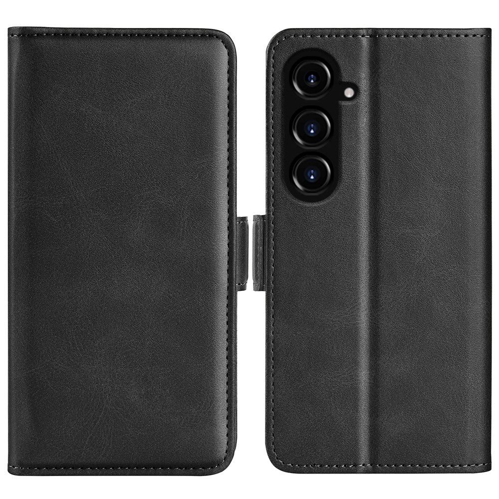 For Samsung Galaxy S23 FE Calf Texture Cover PU Leather Wallet Phone Case with  Stand