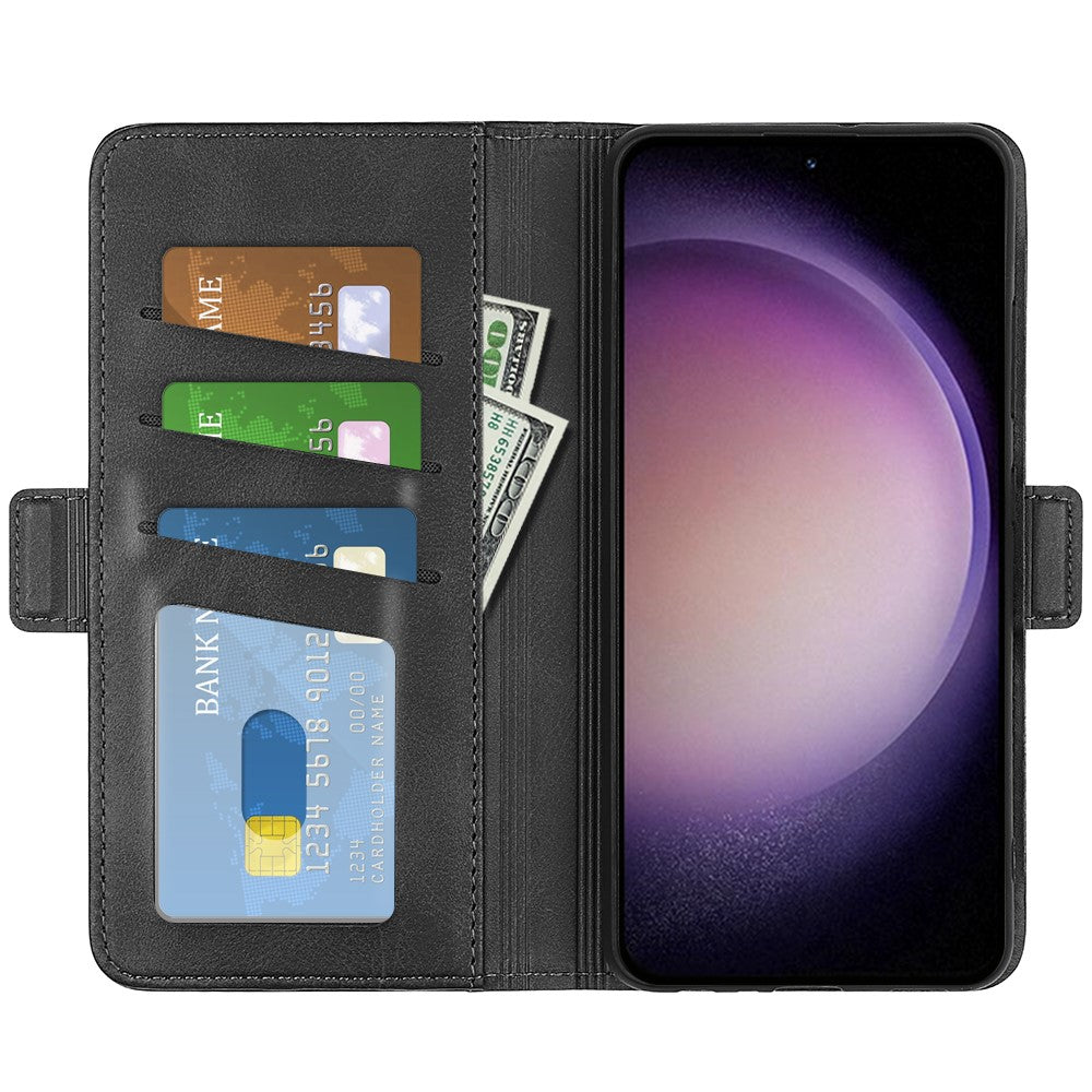 For Samsung Galaxy S23 FE Calf Texture Cover PU Leather Wallet Phone Case with  Stand