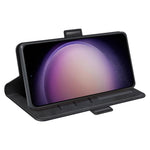 For Samsung Galaxy S23 FE Calf Texture Cover PU Leather Wallet Phone Case with  Stand