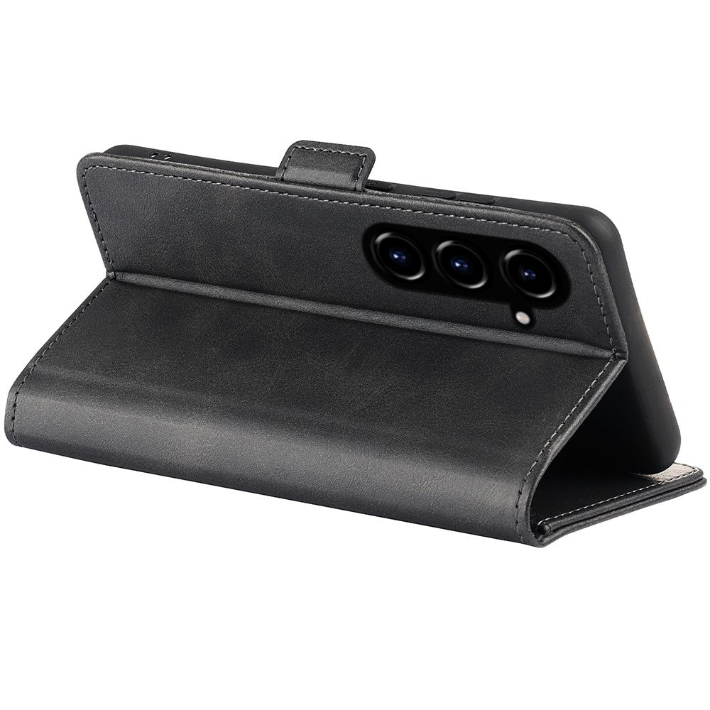 For Samsung Galaxy S23 FE Calf Texture Cover PU Leather Wallet Phone Case with  Stand