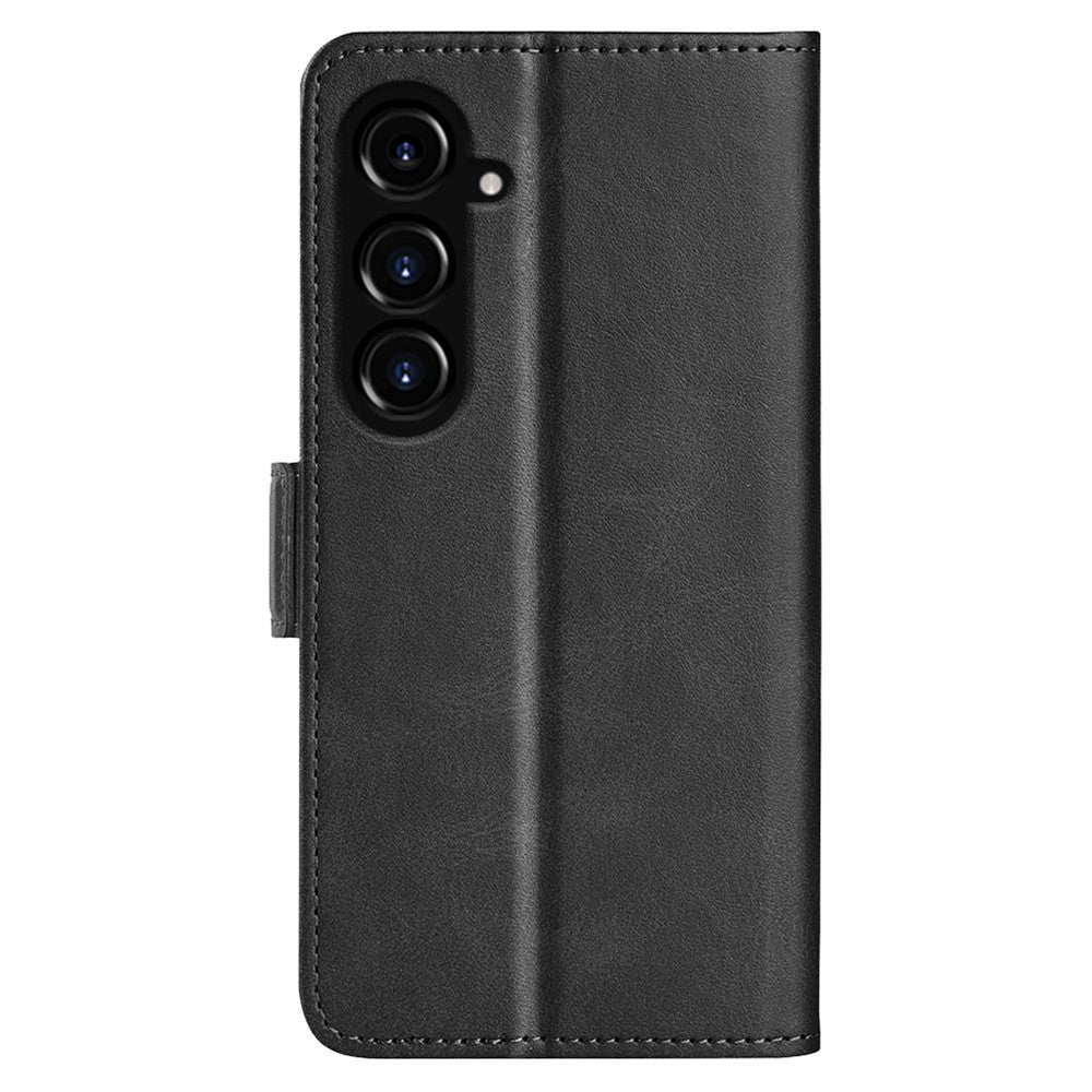 For Samsung Galaxy S23 FE Calf Texture Cover PU Leather Wallet Phone Case with  Stand