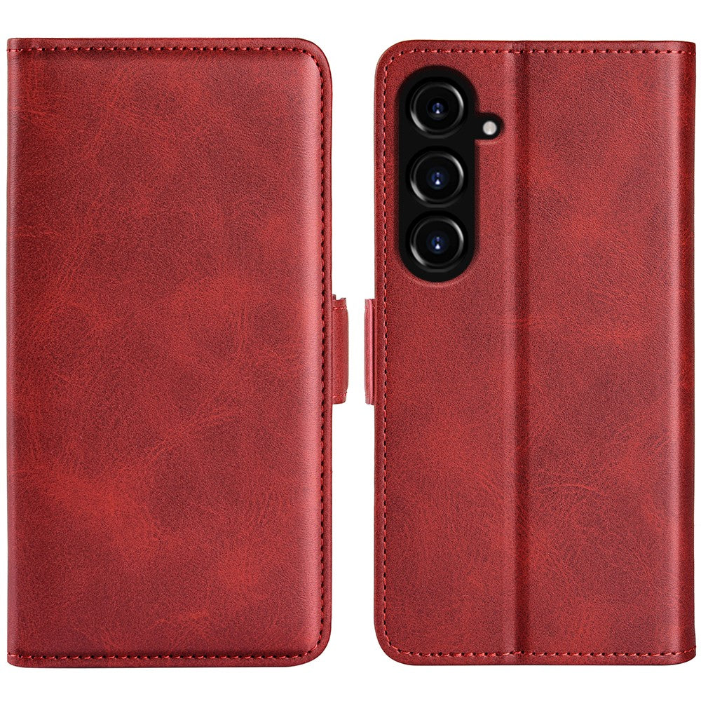 For Samsung Galaxy S23 FE Calf Texture Cover PU Leather Wallet Phone Case with  Stand