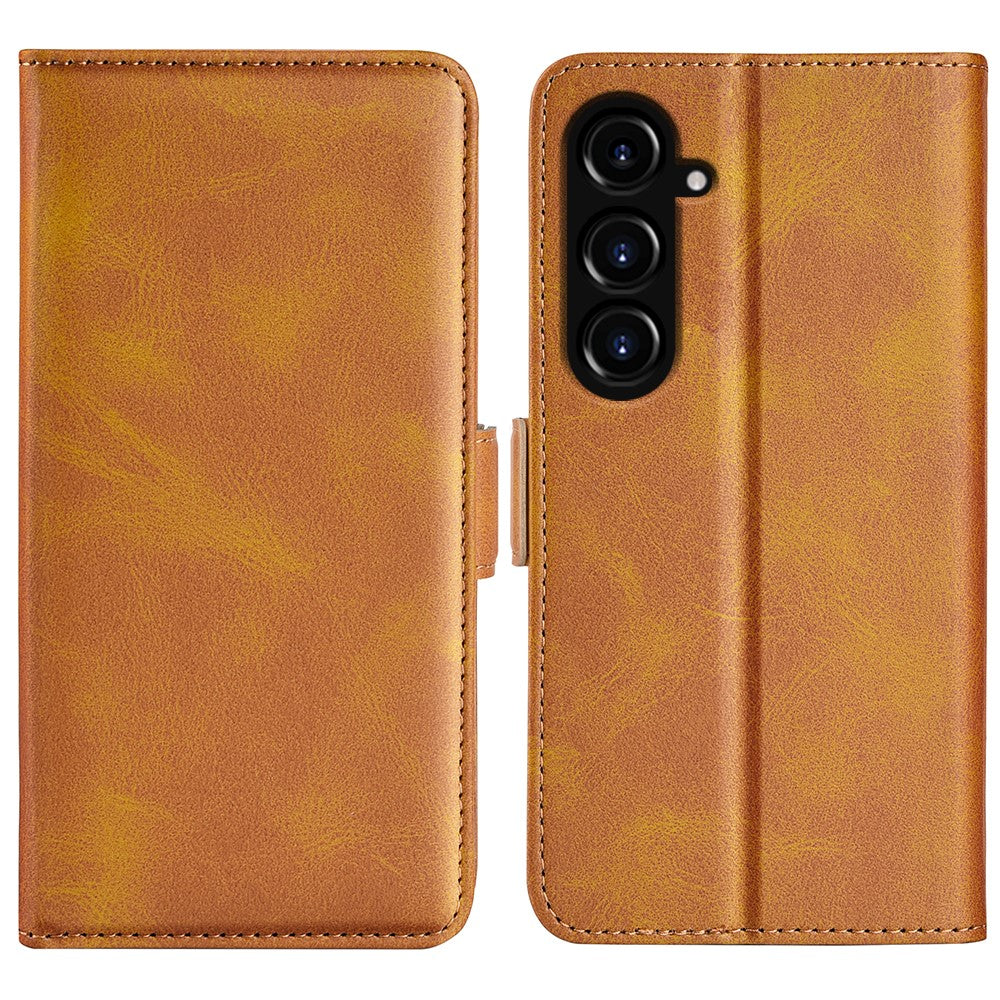 For Samsung Galaxy S23 FE Calf Texture Cover PU Leather Wallet Phone Case with  Stand