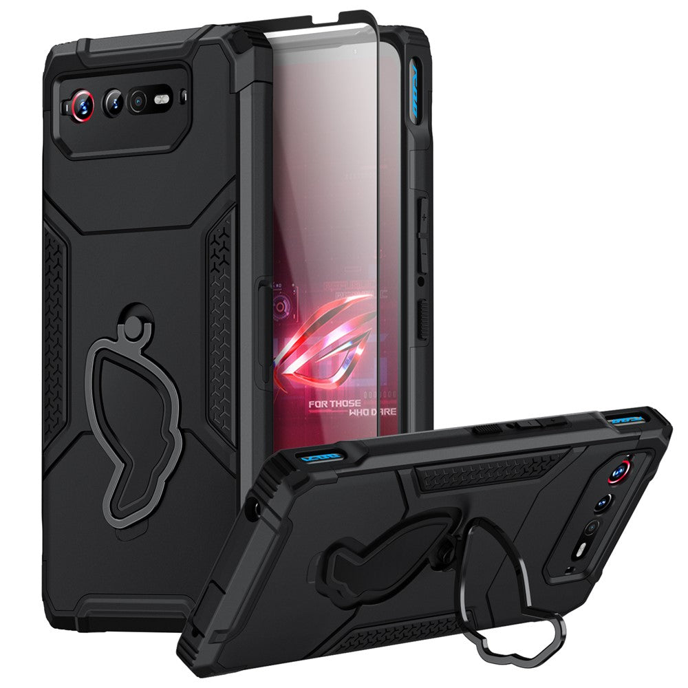 Til Asus ROG Phone 6 5G / ROG Phone 7 5G PC+TPU Telefoncover Anti-skrid Støttefod Telefoncover