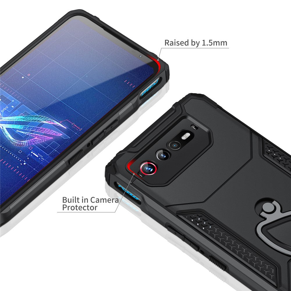 Til Asus ROG Phone 6 5G / ROG Phone 7 5G PC+TPU Telefoncover Anti-skrid Støttefod Telefoncover