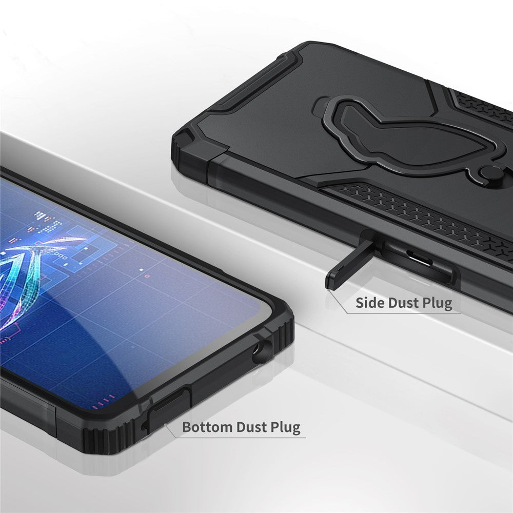 Til Asus ROG Phone 6 5G / ROG Phone 7 5G PC+TPU Telefoncover Anti-skrid Støttefod Telefoncover