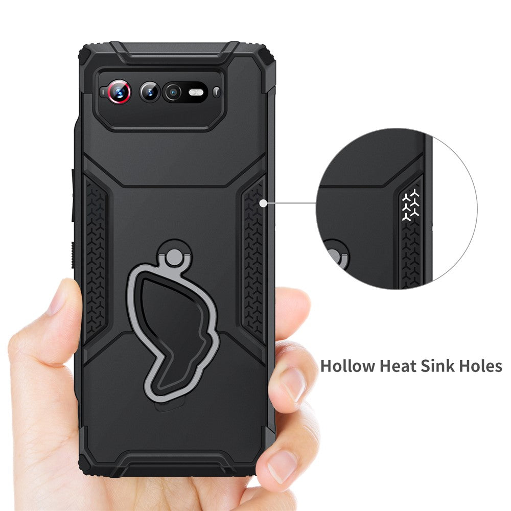 Til Asus ROG Phone 6 5G / ROG Phone 7 5G PC+TPU Telefoncover Anti-skrid Støttefod Telefoncover