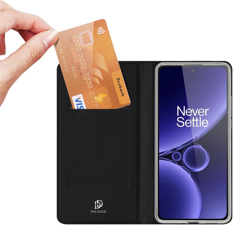 DUX DUCIS Skin Pro Series för OnePlus Nord CE3 5G Läderfodral med fallskydd, stativ, korthållare, mobilskal