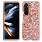 For Samsung Galaxy Z Fold5 5G Glitter Sequins Phone Case Electroplating TPU Frame Hard PC Back Cover
